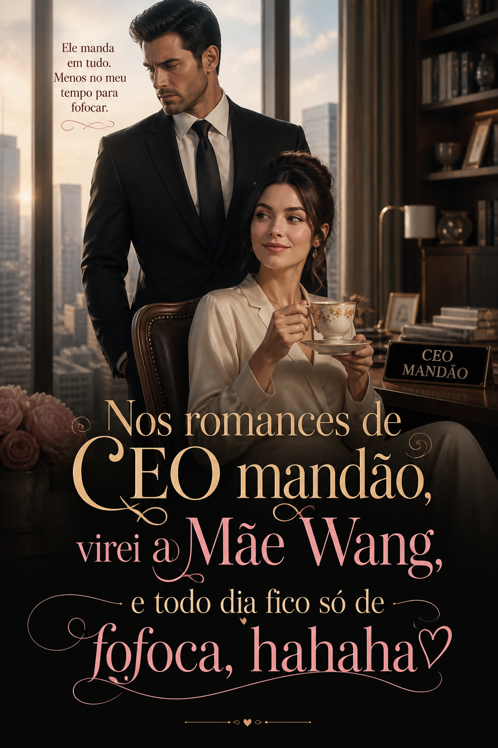 Nos romances de CEO mandão, virei a Mãe Wang, e todo dia fico só de fofoca, hahaha